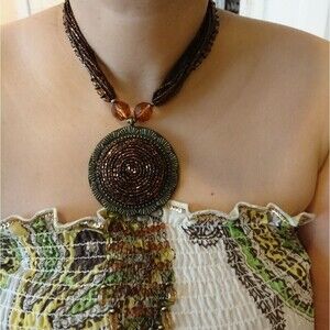 Boho Decorative brown necklace